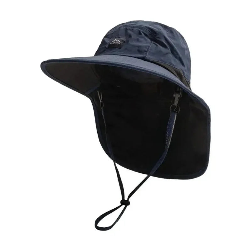 Unisex Windproof Quick-Dry Fisherman Hat with Neck Flap & UV Protection