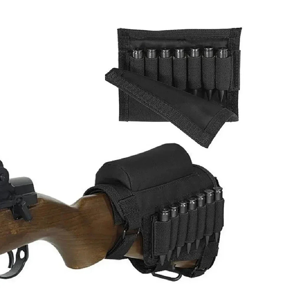 Rifle Buttstock Cheek Rest Riser with Pad cartridges Pouch