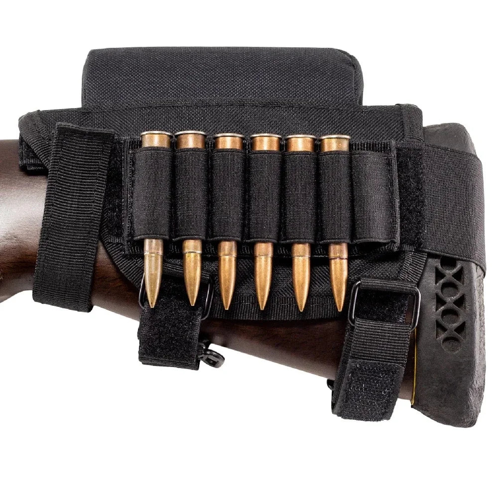 Rifle Buttstock Cheek Rest Riser with Pad cartridges Pouch
