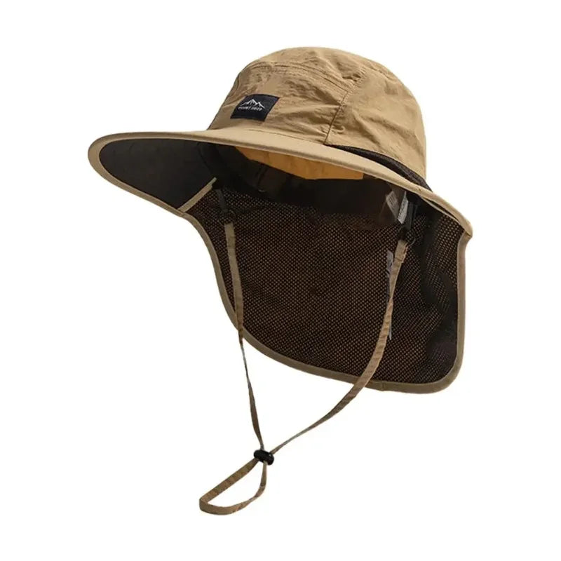 Unisex Windproof Quick-Dry Fisherman Hat with Neck Flap & UV Protection
