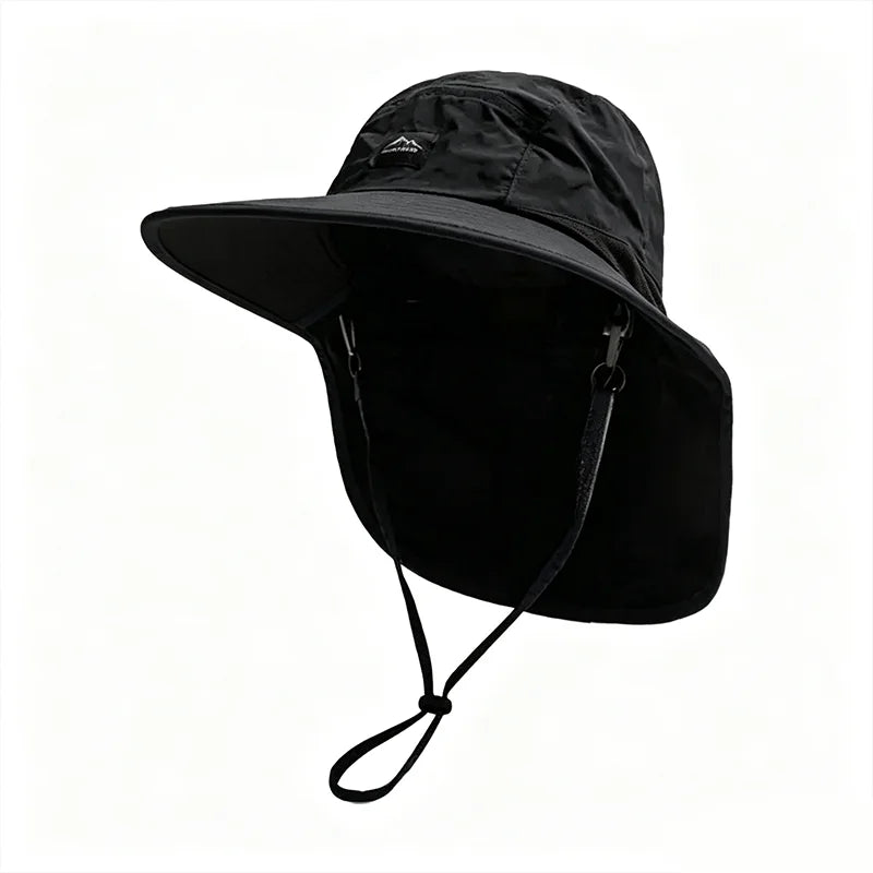 Unisex Windproof Quick-Dry Fisherman Hat with Neck Flap & UV Protection