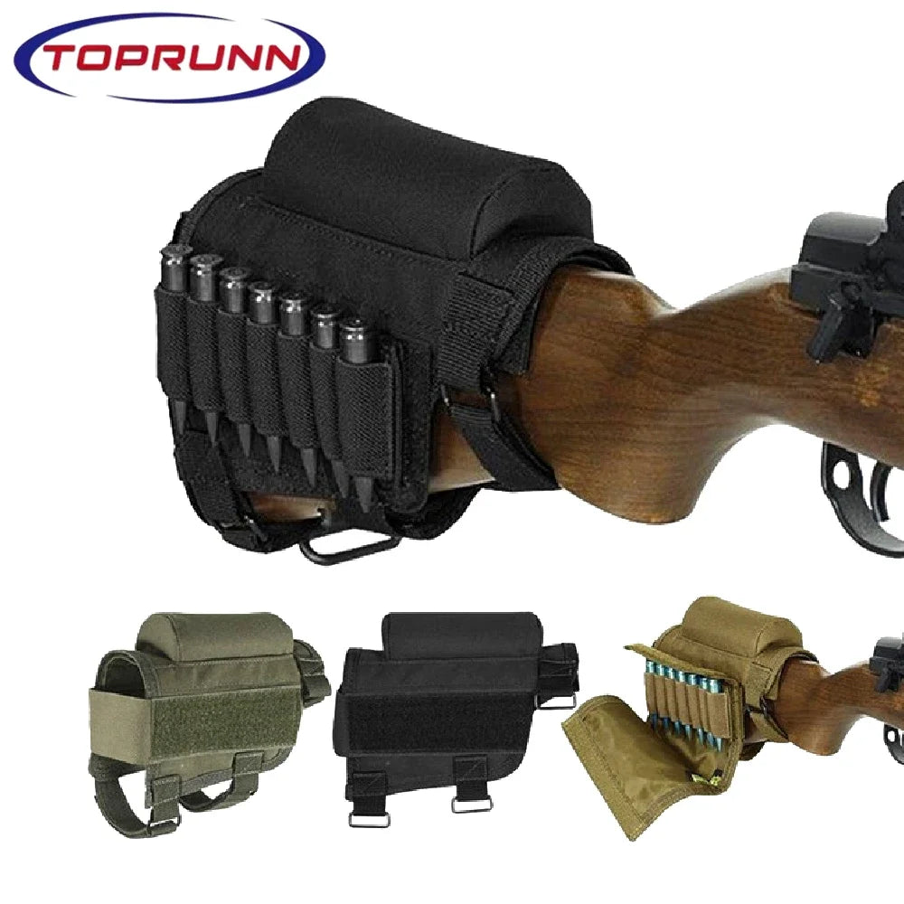 Rifle Buttstock Cheek Rest Riser with Pad cartridges Pouch