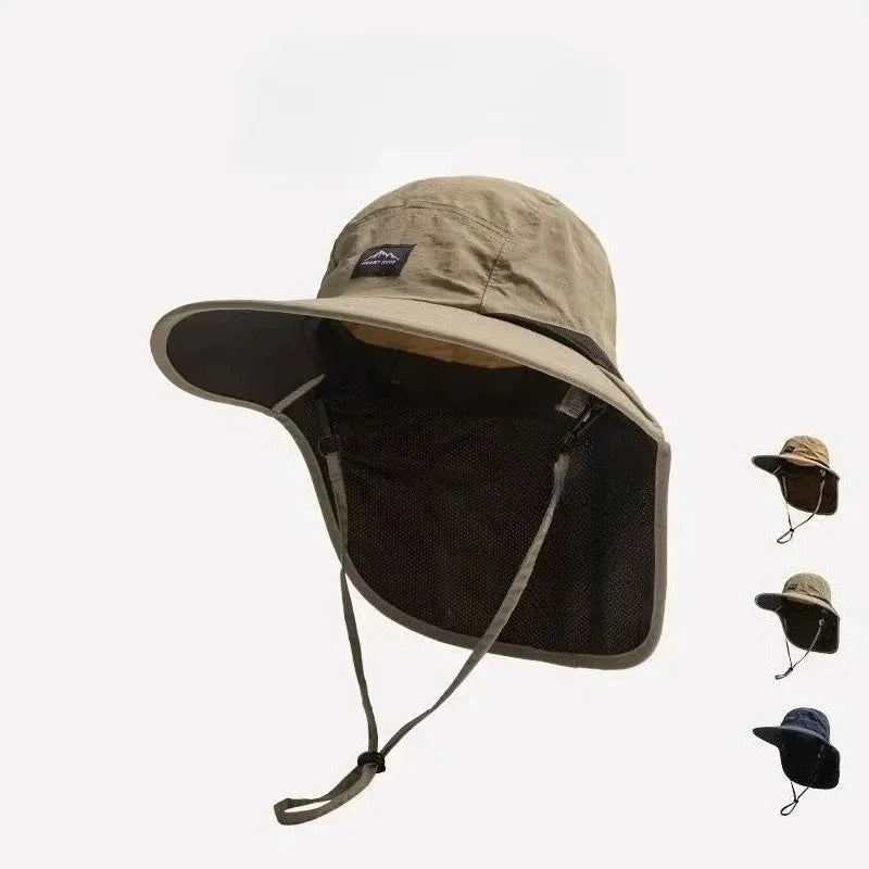 Unisex Windproof Quick-Dry Fisherman Hat with Neck Flap & UV Protection