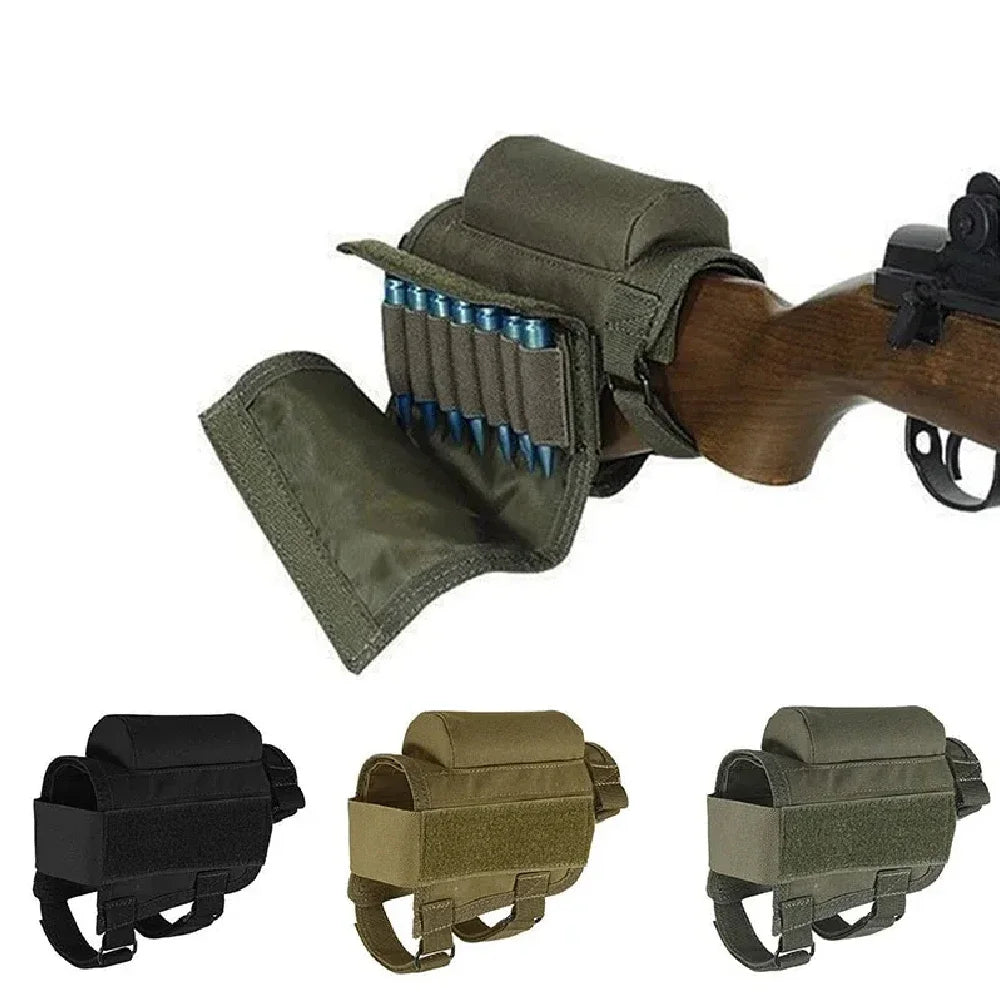 Rifle Buttstock Cheek Rest Riser with Pad cartridges Pouch