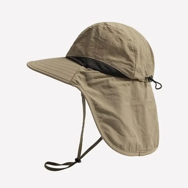Unisex Windproof Quick-Dry Fisherman Hat with Neck Flap & UV Protection