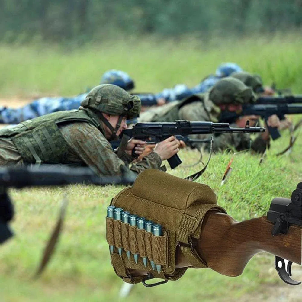 Rifle Buttstock Cheek Rest Riser with Pad cartridges Pouch