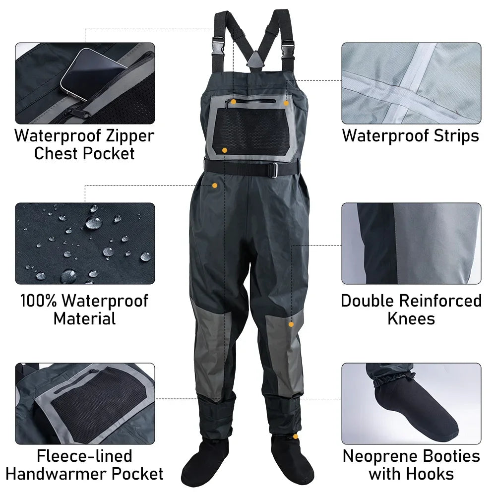 Thickened Fishing Waders 100% Waterproof