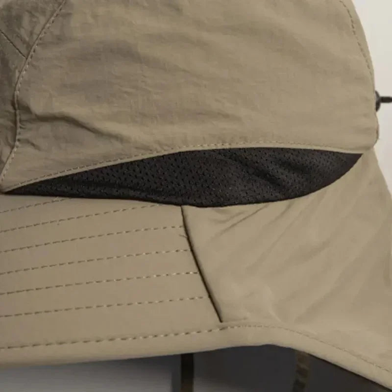 Unisex Windproof Quick-Dry Fisherman Hat with Neck Flap & UV Protection