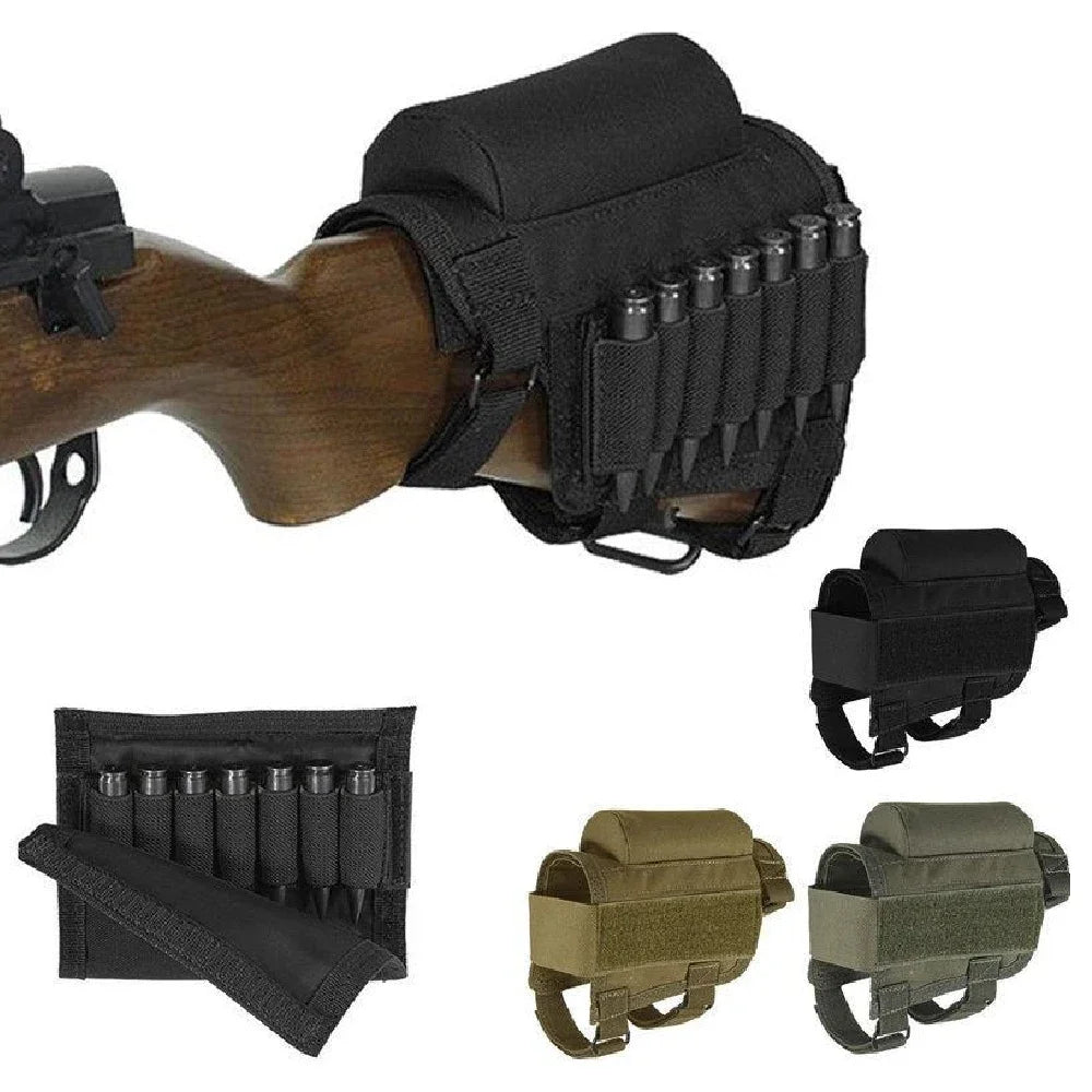 Rifle Buttstock Cheek Rest Riser with Pad cartridges Pouch