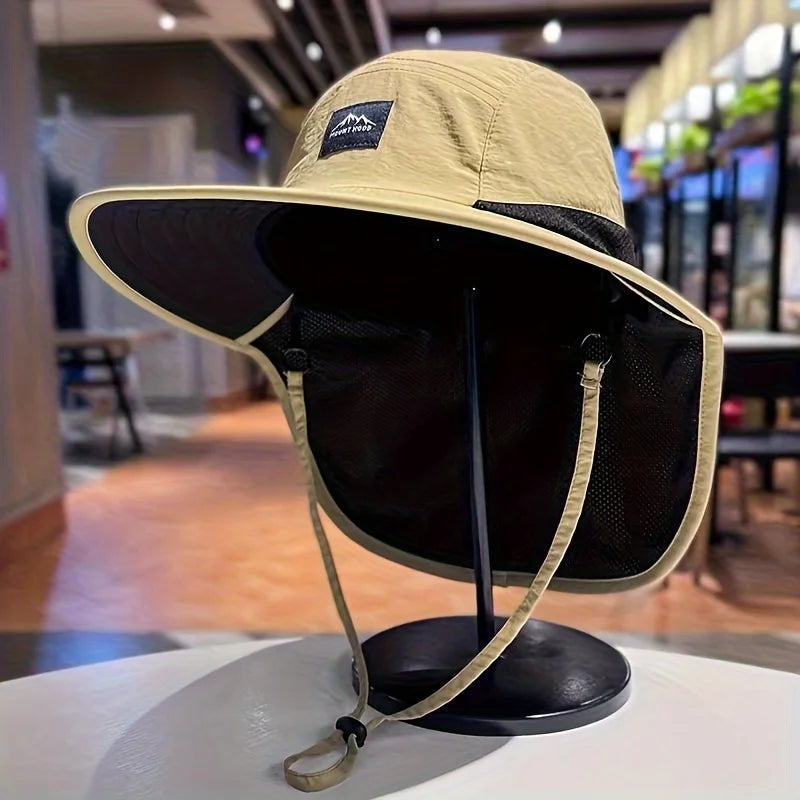 Unisex Windproof Quick-Dry Fisherman Hat with Neck Flap & UV Protection
