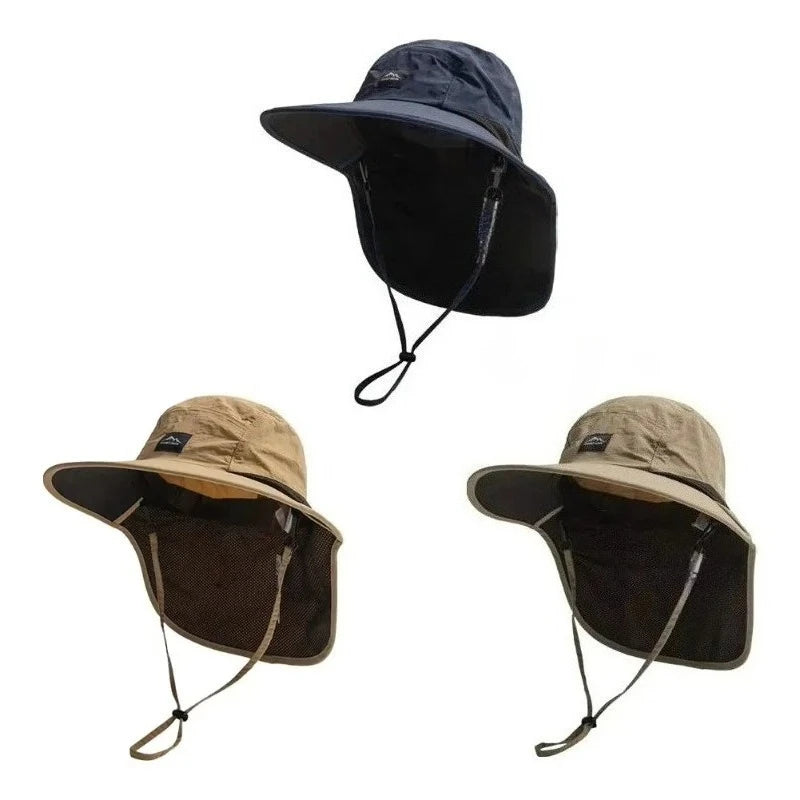 Unisex Windproof Quick-Dry Fisherman Hat with Neck Flap & UV Protection