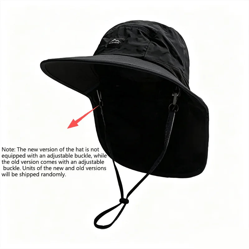 Unisex Windproof Quick-Dry Fisherman Hat with Neck Flap & UV Protection